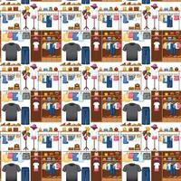 Seamless background design with cloth theme on white background vector