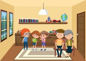 Doing different activities at home cartoon concept vector