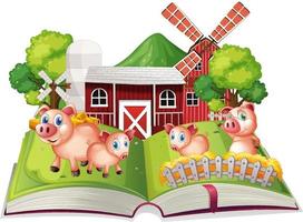 Storybook with pigs on the farm