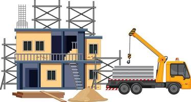 Building construction site on white background vector