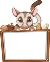 Board template with sugar glider and nuts vector