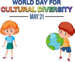 The World Day for Cultural Diversity Banner Design vector