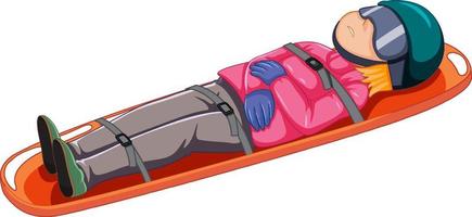 Rescue using stretcher on white background vector