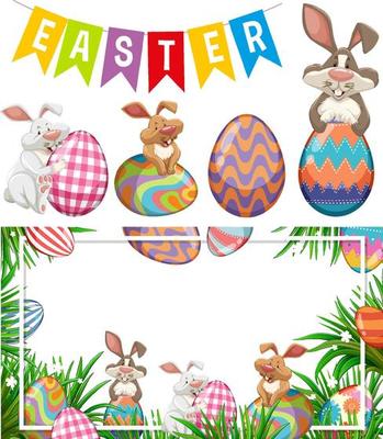 Easter theme with bunny and eggs