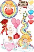 tema de san valentin con globos y cupido vector