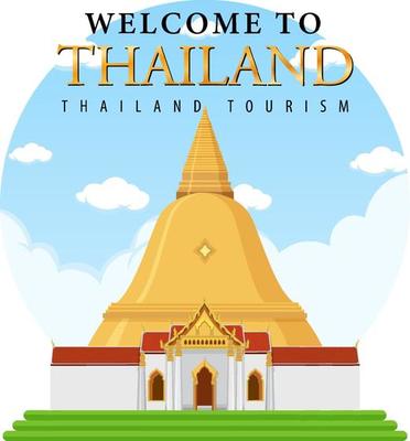 Travel Thailand attraction and landscape temple icon