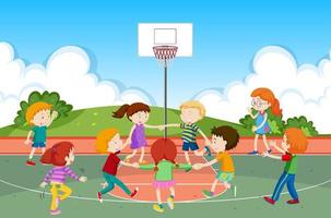 Kids doing physical activity vector