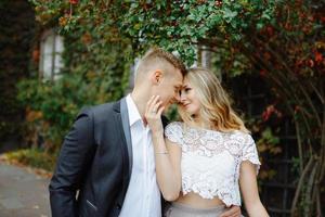 Two lovers walk along Krakow photo