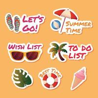 Journaling Sticker of Summer Holiday vector