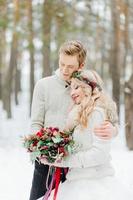 Winter wedding photosession in nature photo