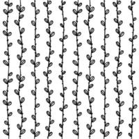 patrón de moda sin fisuras, gran diseño para cualquier propósito. ornamento lineal vegetal contorno negro vector
