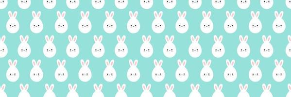 Seamless Easter pattern with cute eggs with rabbit ears. Vector seamless background with rabbits. Kawaii style