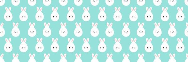 Seamless Easter pattern with cute eggs with rabbit ears. Vector seamless background with rabbits. Kawaii style