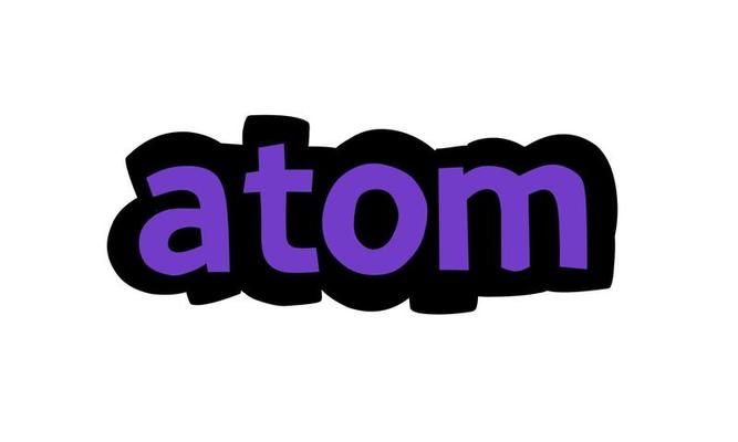 ATOM writing vector design on white background