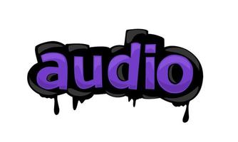 diseño de vector de escritura de audio sobre fondo blanco