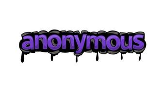 ANONYMOUS writing vector design on white background