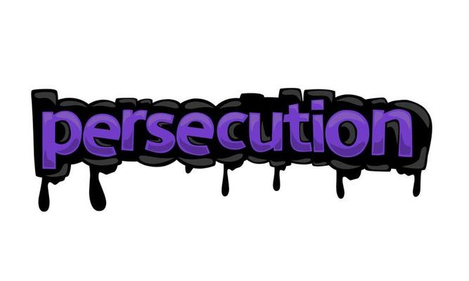 PERSECUTION writing vector design on white background