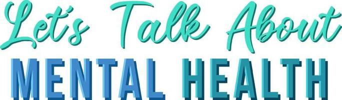 diseño de carteles con word talk mental health vector