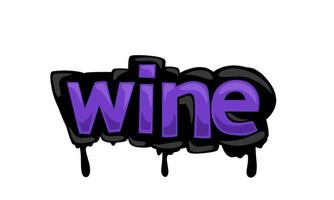 diseño vectorial de escritura de vino sobre fondo blanco vector