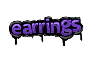 EARRINGS writing vector design on white background