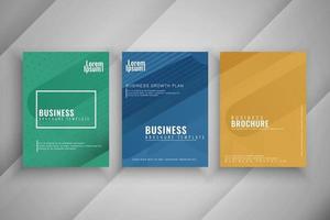 Elegant colorful geometric business brochure template set vector