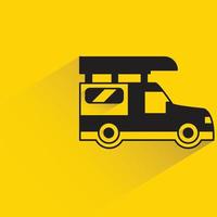 camper van on yellow background illustration vector