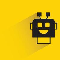 smile robot avatar yellow background illustration vector