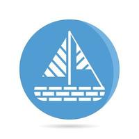 sailing ship icon in blue roud button vector