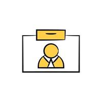 business card icon yellow theme illustration vector