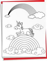 Hand drawn unicorn on paper vector