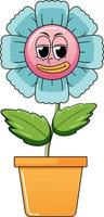 A flower cartoon character on white background vector