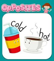 Opposite words for cold and hot vector