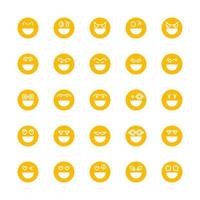 yellow happy and smile emoticons set vector