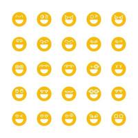 yellow happy and smile emoticons set vector