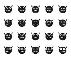 devil and demon emoticons set vector