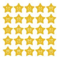 smile star emoticon vector set