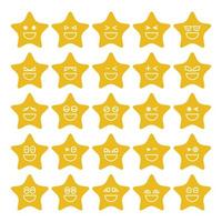 smile star emoticon vector set