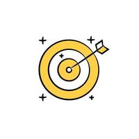 dart and arrow icon yellow theme illustration vector