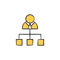 organization chart icon yellow theme illustration vector