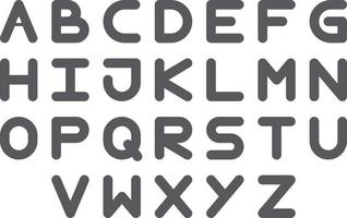 Set of Rounded Alphabets Font Design free vector