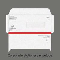 Corporate stationery envelope with window vector