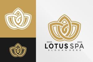 plantilla de ilustración de vector de diseño de logotipo de flor de spa de loto
