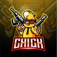 Chicks mascot esport logo design vector