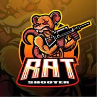 Rat mascot esport logo design vector