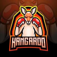Kangaroo esport logo mascot design vector