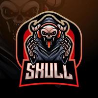 Reaper skull esport logo mascot design vector