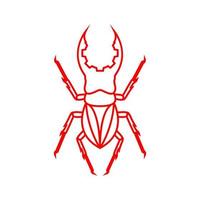 insect beetle line vintage colored logo design, vector graphic symbol icon illustration creative idea