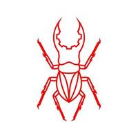 línea de escarabajo de insectos diseño de logotipo de color vintage, símbolo gráfico vectorial icono ilustración idea creativa vector