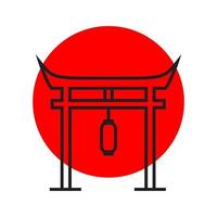 torii japón puerta con diseño de logotipo de linterna, símbolo gráfico vectorial icono ilustración idea creativa vector