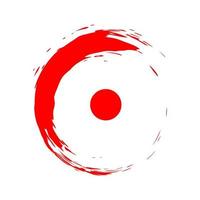 red japan brush art circle logo design, vector graphic symbol icon illustration creative idea